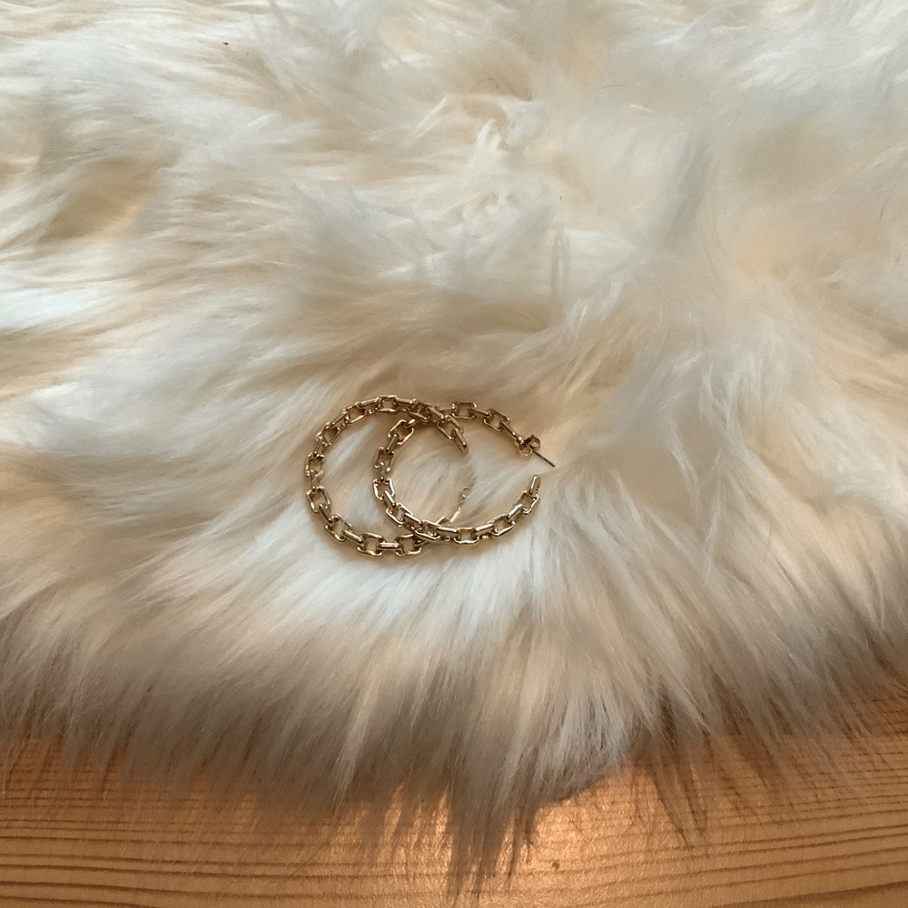 Interlocking Chain Hoop Earrings - image 1